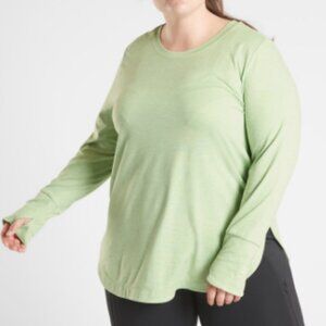 Athleta Uptempo UPF 50+ Hiking Breathable Long Sleeve Top Opal Green Size 3X